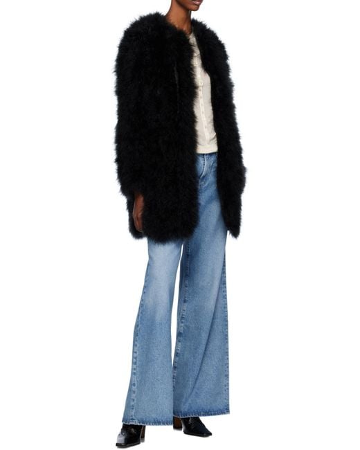 Yves Salomon Black Feather Jacket