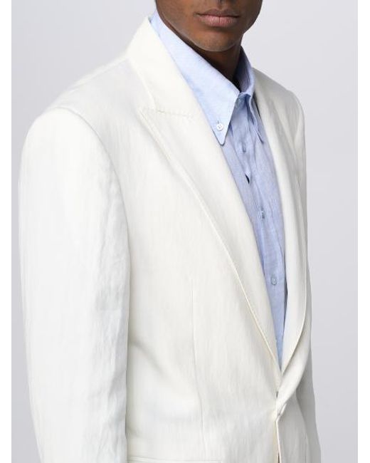 Etro White Single-Breasted Blazer for men