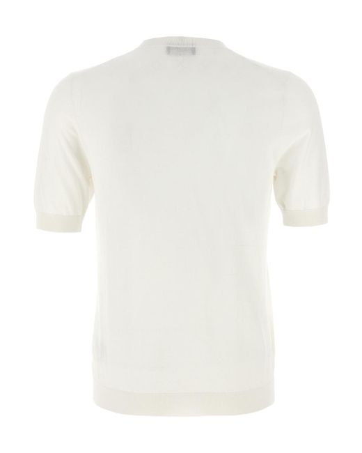 Ballantyne White Classic Crewneck Jumper for men