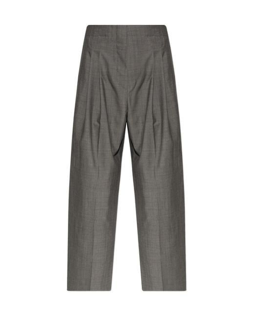 Studio Nicholson Gray Pleated Casual Pants