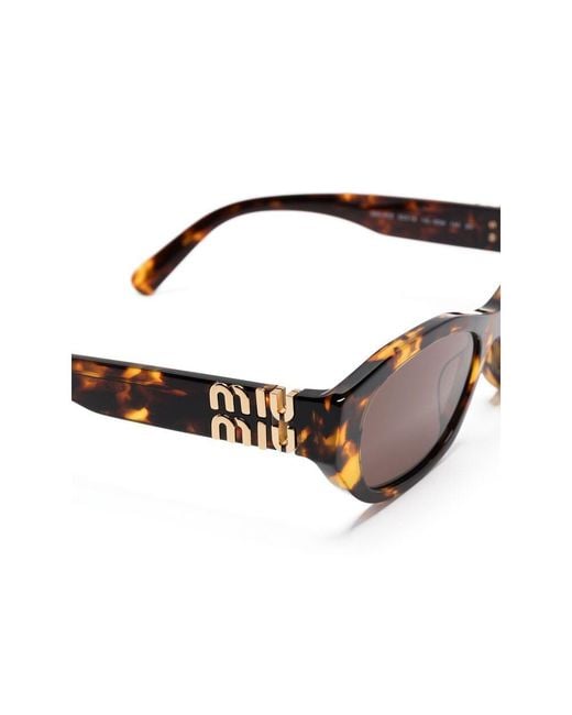 Miu Miu White Eyewear Cat-Eye Sunglasses