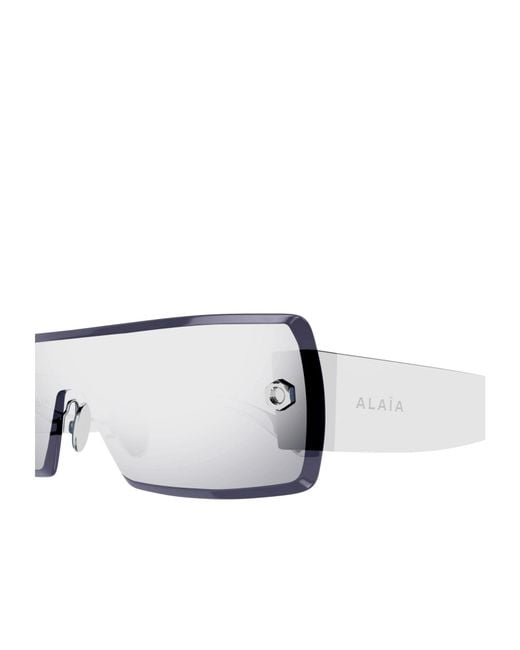 Alaïa White Alaïa Azzedine Shield Frame Sunglasses