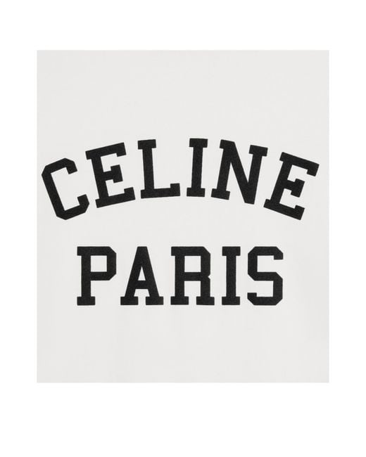 Céline White Paris Loose T-Shirt for men