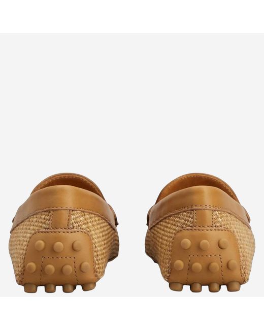 Tod's Brown Logo-Detail Flat Loafers