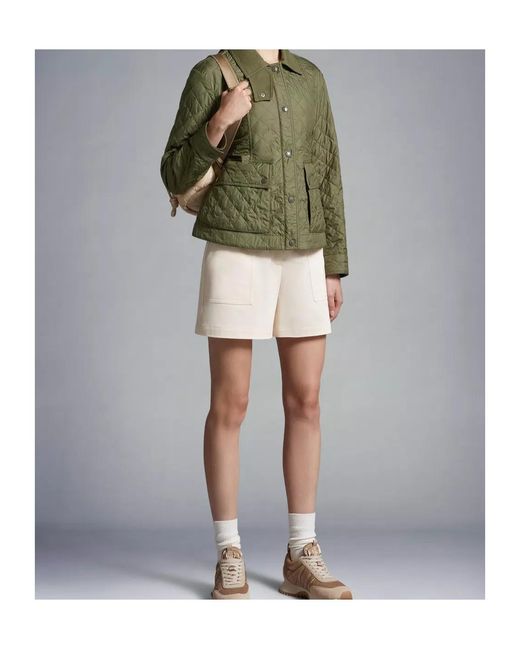 Moncler Green Galene Logo Patch Quilted Jacket