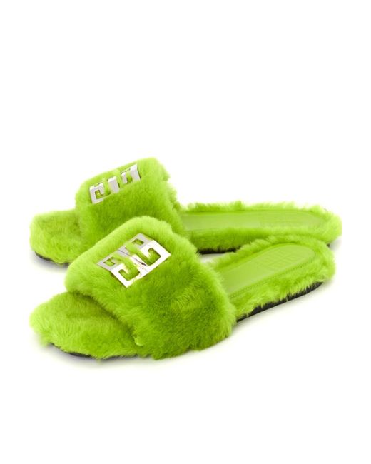 Givenchy Green Open-Toed Slippers