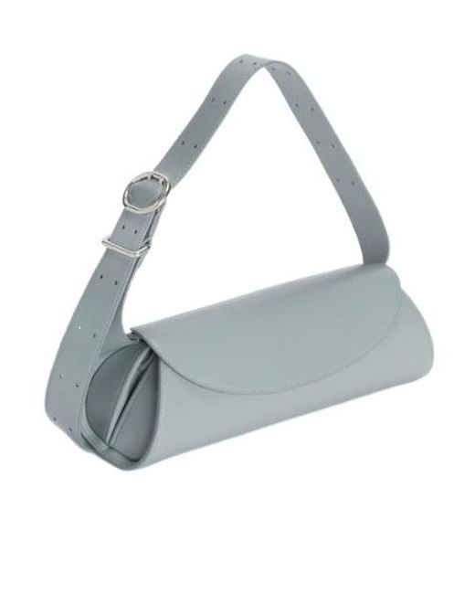Jil Sander Metallic Cannolo Logo Embossed Small Shoulder Bag