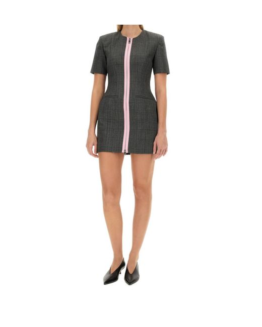 MSGM Black Zip-Up Mini Dress