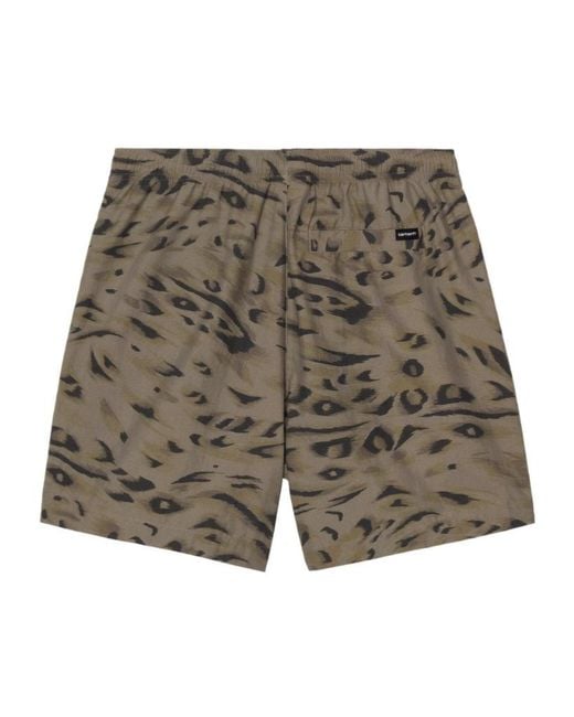 Carhartt Gray Travon Patterned Drawstring Shorts for men