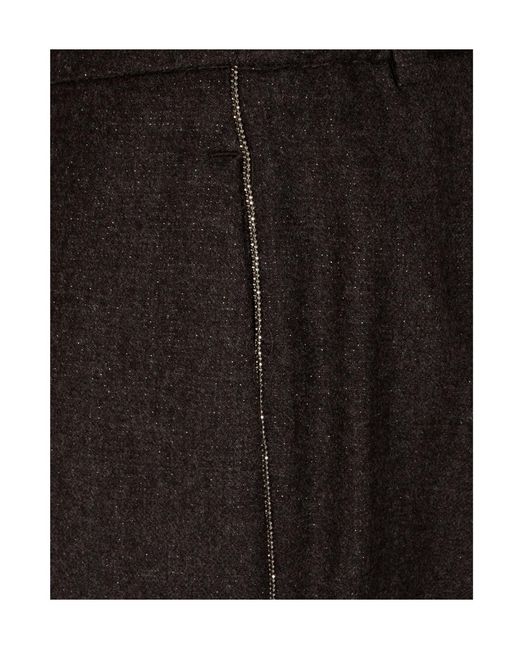 Peserico Black Cuffed Straight-Leg Pants