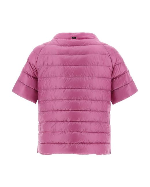 Herno Pink Padded Quilted Shirt Jacket