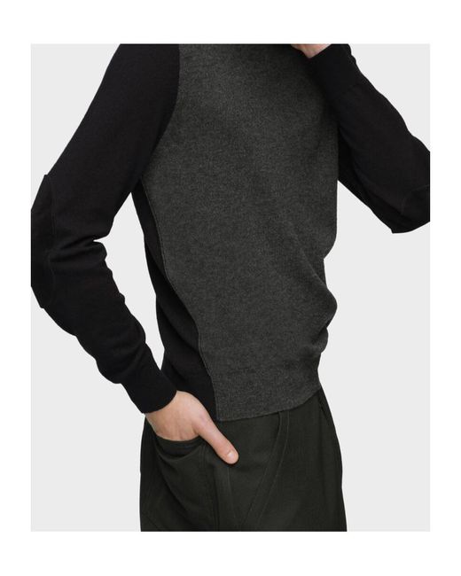 Maison Margiela Black Two-Toned Crewneck Jumper for men