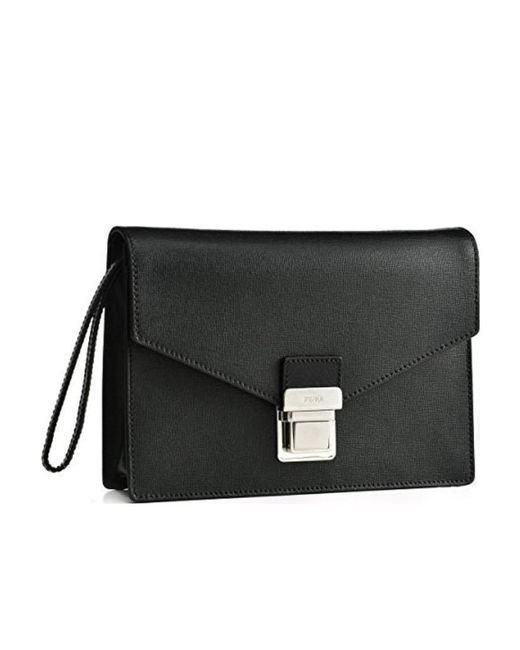 Fendi Black Logo Details Clutch