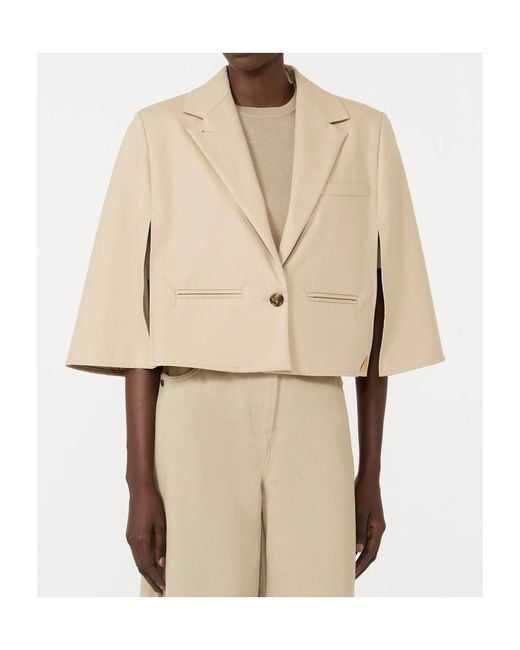 Max Mara Natural Single-Breasted Cape