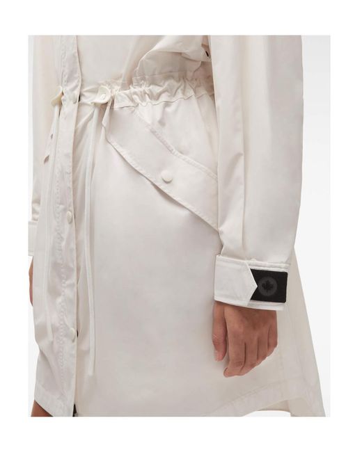 Moose Knuckles White Drawstring Waist Windbreaker