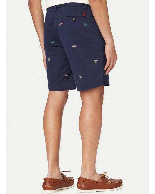 Polo Ralph Lauren Blue Embroidered Cotton Shorts for men
