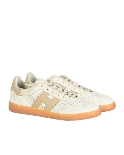 Hogan White Low Top Lace Up Sneakers