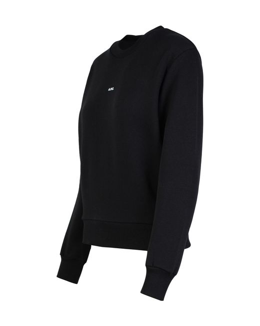 A.P.C. Black Logo Printed Crewneck Sweatshirt