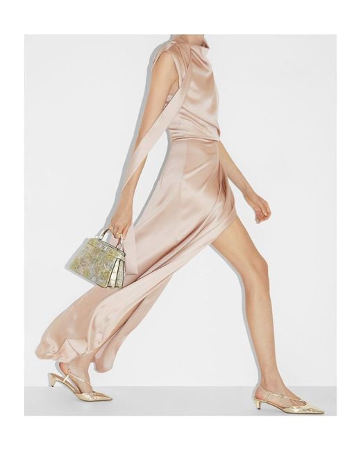 Fendi Natural Tied-Bow Sleeveless Maxi Dress