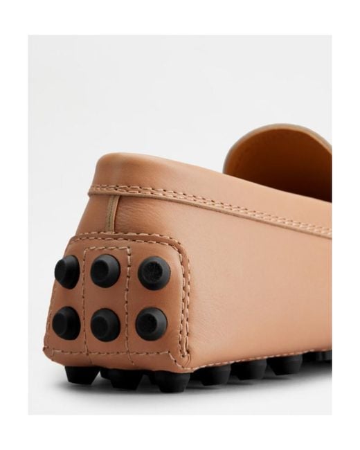 Tod's Brown Moccasins Logo Embossed Loafers