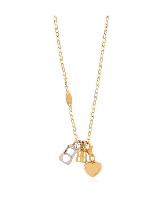 Balenciaga Metallic Logo Charms Necklace for men