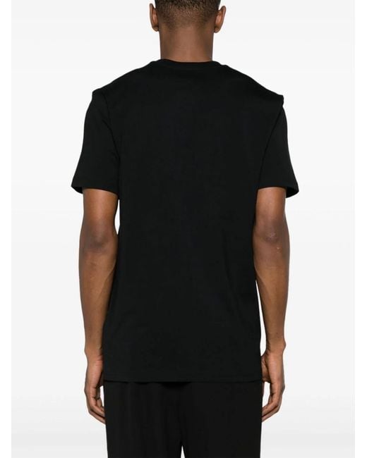 Moschino Black Logo-Appliqué Cotton T-Shirt for men