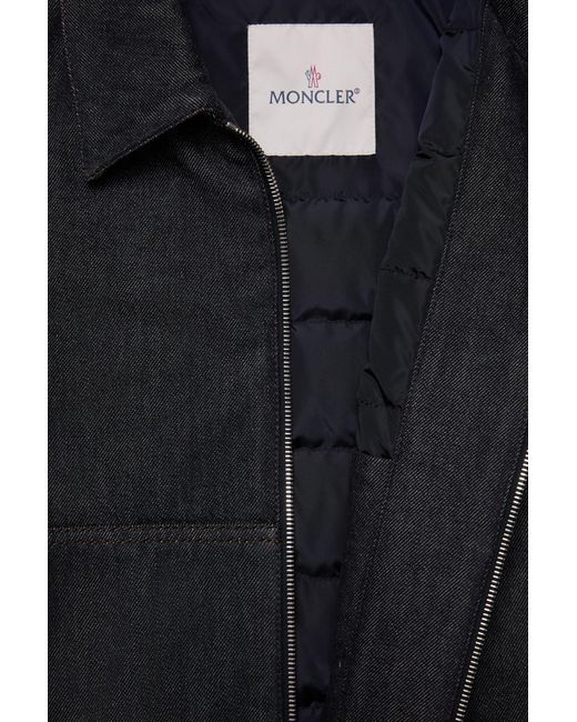 Moncler Blue Zip-Up Denim Jacket for men