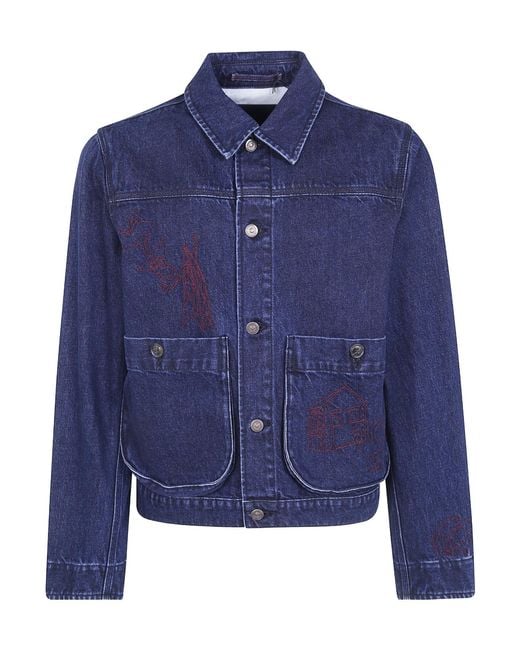 Paul Smith Blue Long-Sleeve Denim Jacket for men