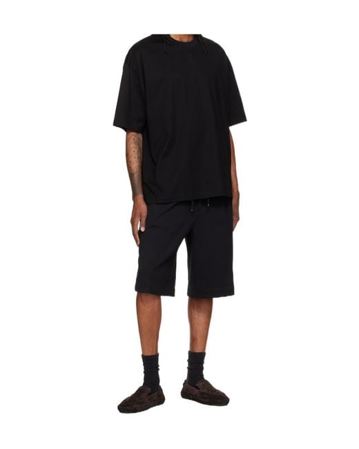 Wooyoungmi Black Single-Pleat Shorts for men