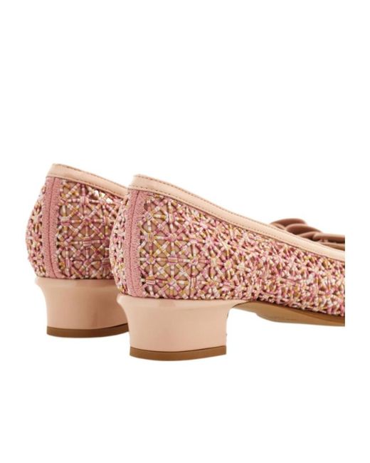 Ferragamo Pink Vara Bow Pump