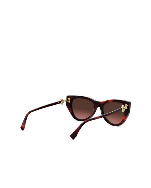 Fendi Brown Eyewear Cat-Eye Frame Sunglasses