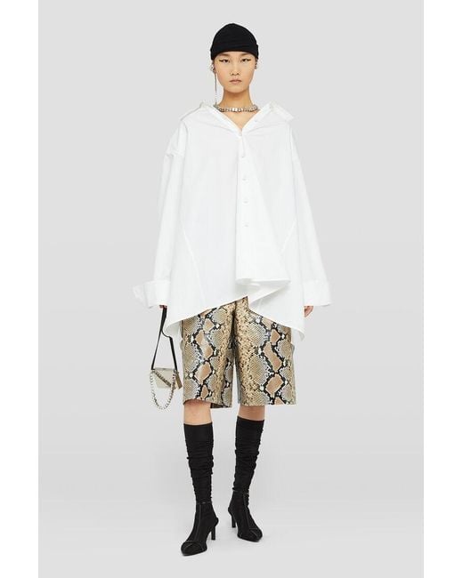Jil Sander Natural Python Printed Bermuda Shorts