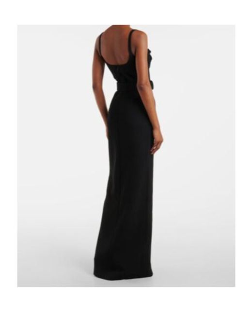 Rebecca Vallance Black Lucine Belted Gown