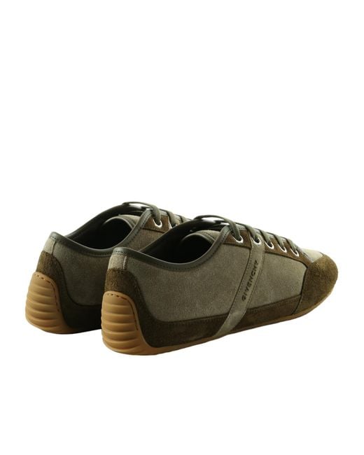 Givenchy Green Lace-Up Panelled Sneakers