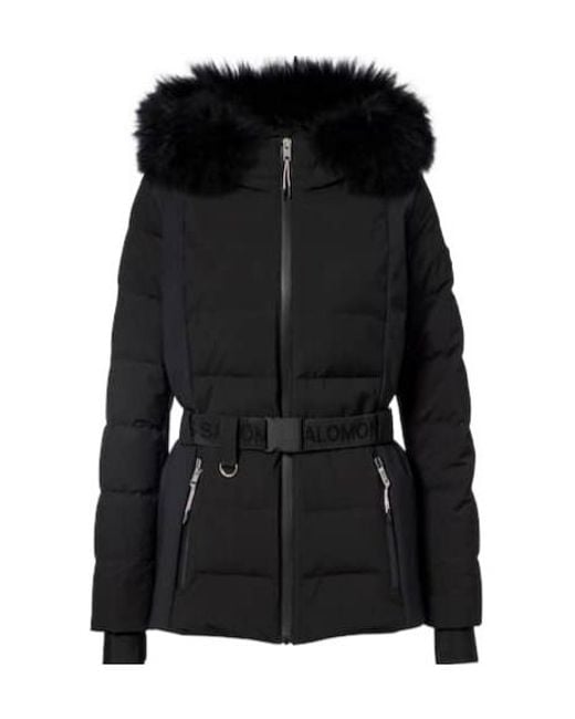 Yves Salomon Black Solid-Color Ski Jacket