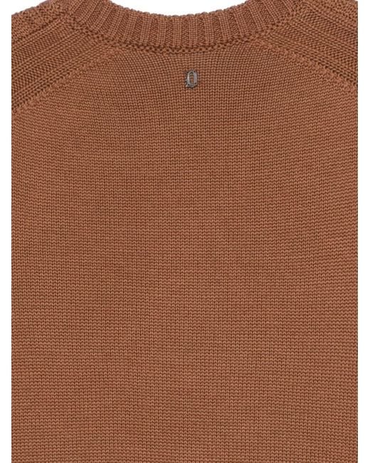Dondup Brown Long-Sleeved Crewneck Jumper for men