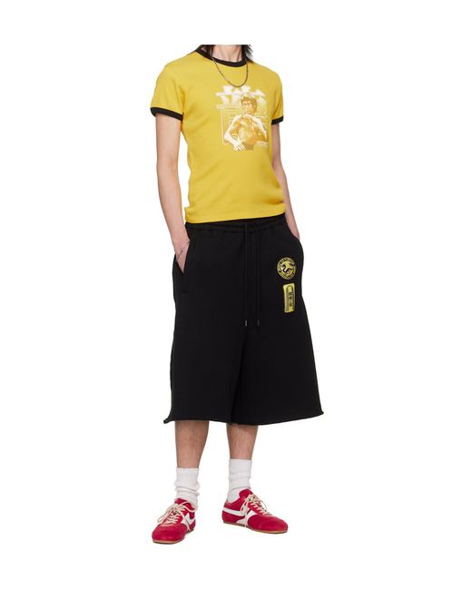 Lu'u Dan Black Bruce Lee X Collaboration Ringer Crew Neck T-Shirt for men