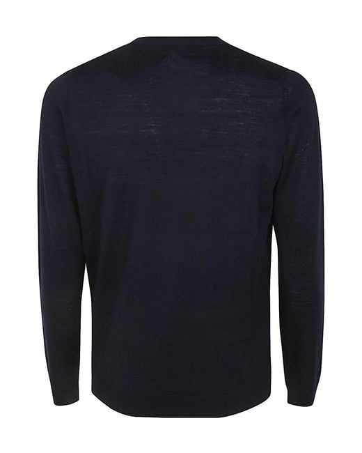 Ballantyne Blue V-Neck Wool Jumper for men