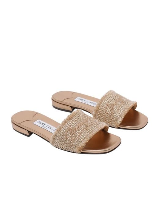 Jimmy Choo White Joa Flat Sandals