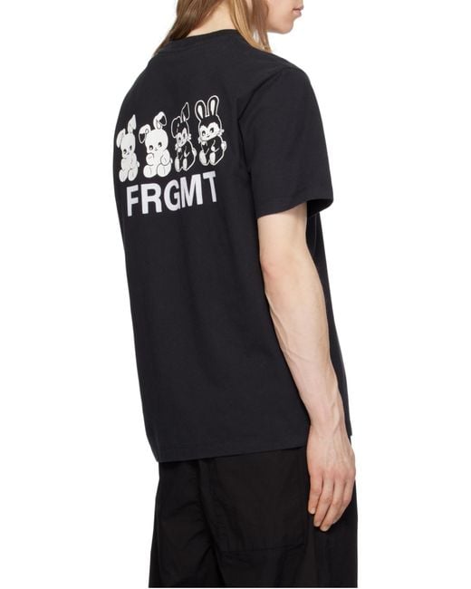 Moncler Black X Frgmt Cartoon Logo Cotton T-Shirt for men