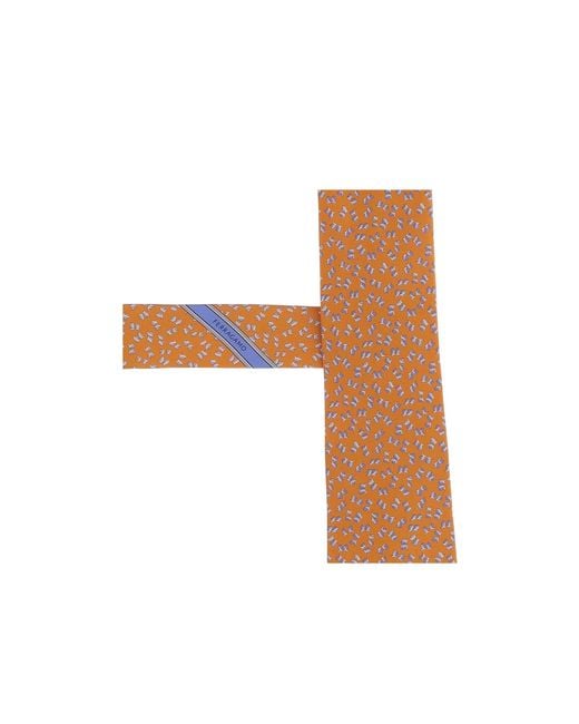 Ferragamo White Pointed Tie for men