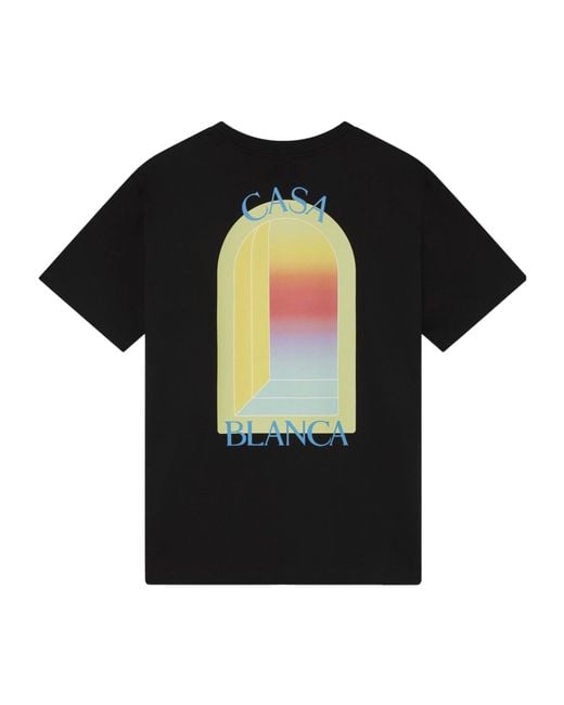 Casablanca Black Logo Printed Crewneck T-Shirt for men