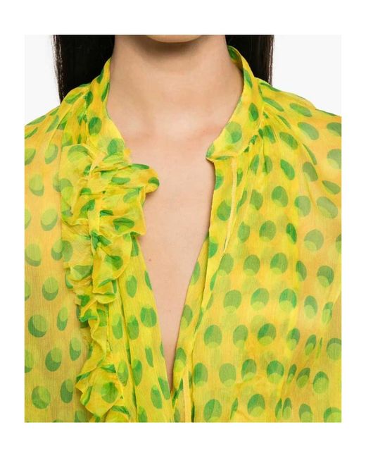 Dries Van Noten Yellow Printed Blouse
