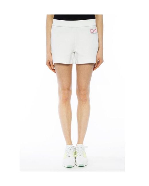 EA7 White Logo Shorts
