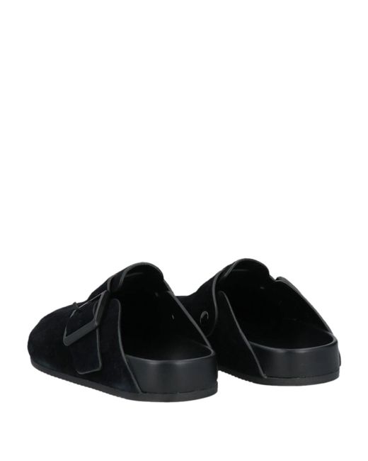 Balenciaga Black Suede Mules With Round Toe