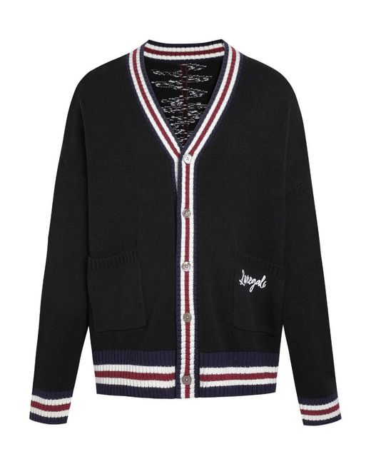 LIU REGALI Black Sonic Jacquard Knitted Cardigan for men