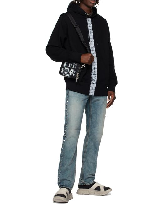 Givenchy Black 4G Tag Effect Drawstring Hoodie for men