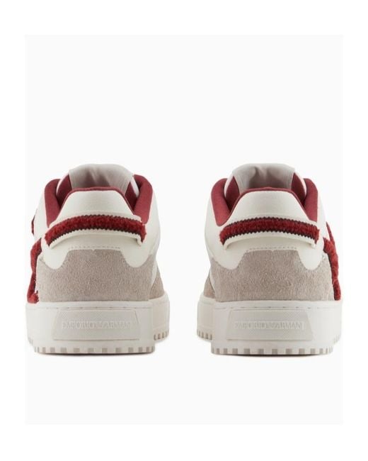 Emporio Armani Brown Panelled Sneakers for men