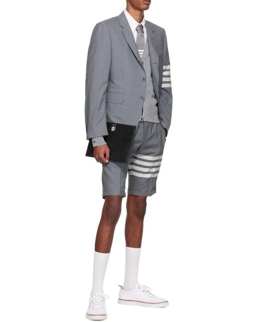 Thom Browne Gray 4-Bar Stripe Cardigan for men