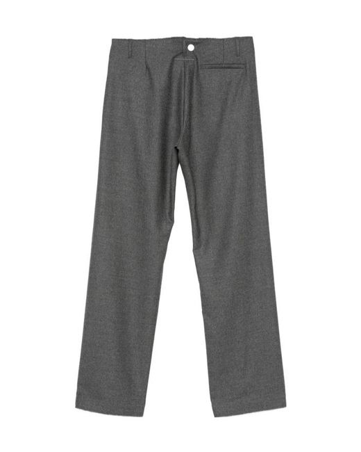 MM6 by Maison Margiela Gray Raw-Edge Tailored Trousers for men